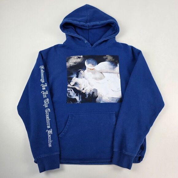 Revenge Gallery Dept Heavens Hoodie Blue Graphic Print Size Medium - Picture 2 of 14